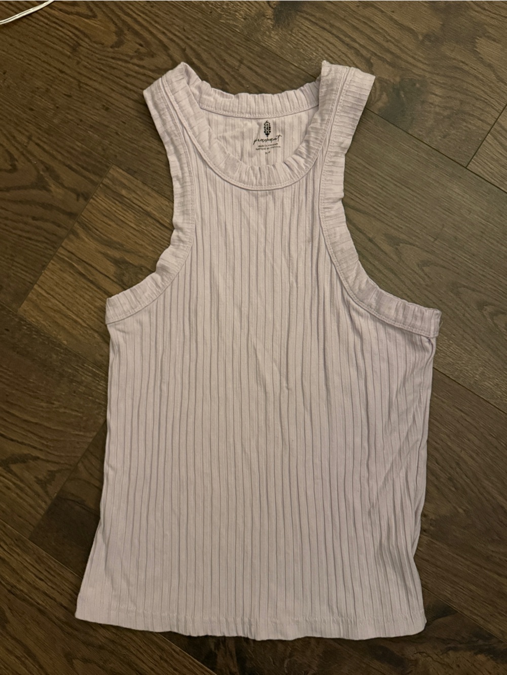 Free People Ribbed Tank in Light Lavender